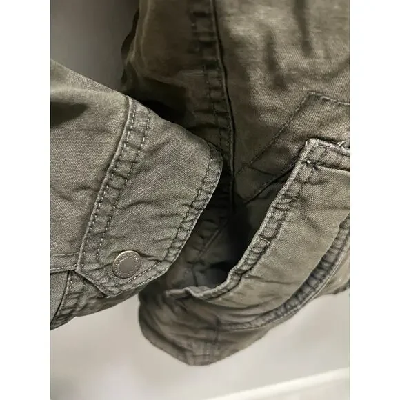 LEVI’S Sherpa MEDIUM Trucker Brown Military Jacket Removable Hood - Picture 4 of 13